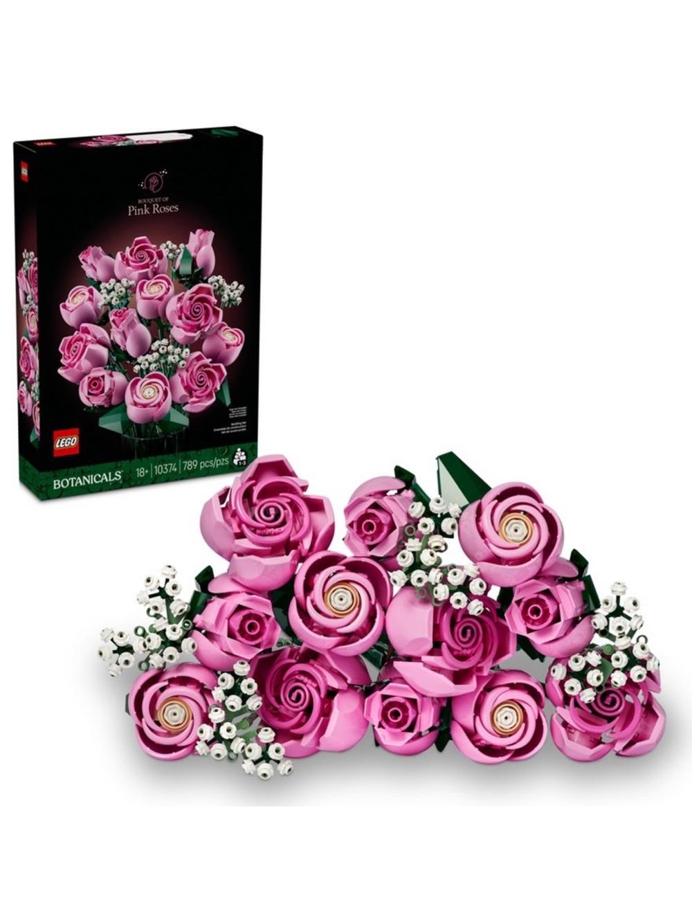 Lego Pink Rose Bouquet with White Accents